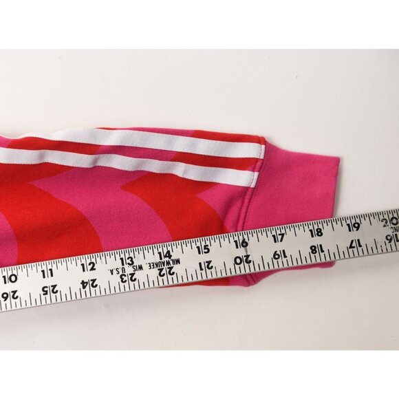 Adidas x Marimekko Women's Pink Red Hoodie with White Stripes Size XS - Picture 9 of 11